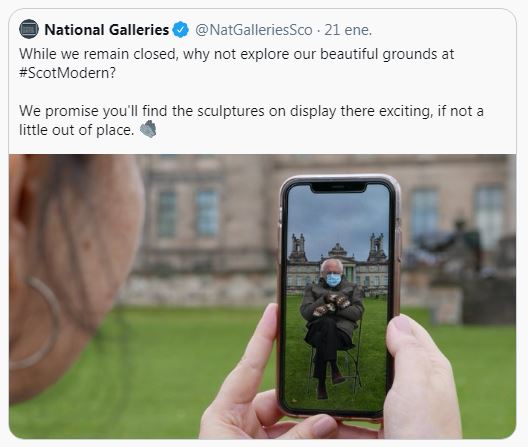Meme de Bernie Sanders de las National Gallery de Scotland