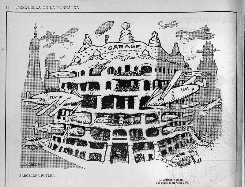 Caricatura La Pedrera Casa Milá Gaudí